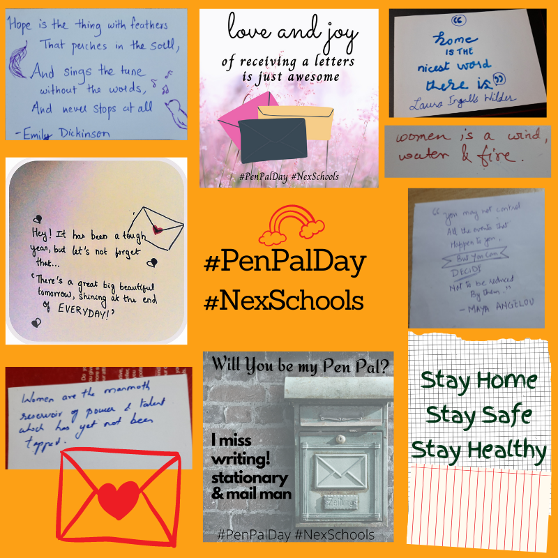 Messages by NexSchools for Pen Pal Day, COVID 19 Pendemic self care 